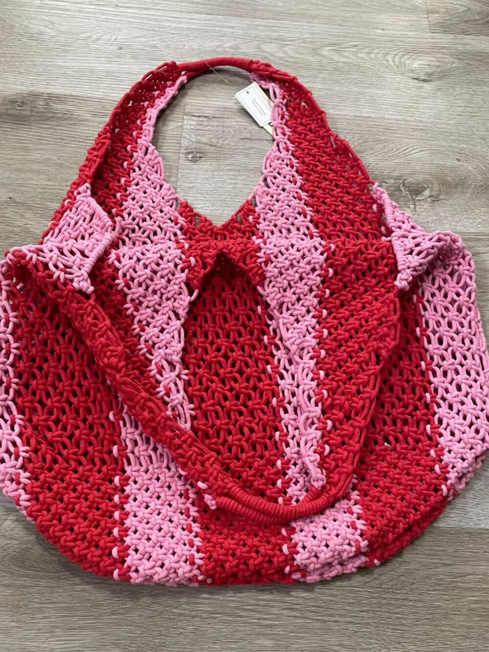 Red Pink Crochet Hobo Bag - Picture 6 of 11